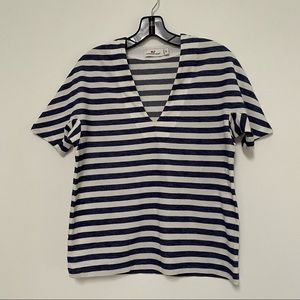 Vineyard Vines V-Neck Stripe Knit Pointe Dolman Tee